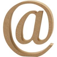 Creativ Company Symbool van mdf, @, h: 13 cm, dikte 2 cm, 1 stuk