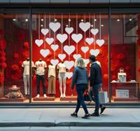 Hangende harten valentijnsdag sticker
