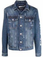 Philipp Plein veste en jean à effet usé - Bleu