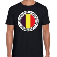 Verkleed T-shirt voor heren - I Love Belgie - zwart - voetbal supporter - themafeest