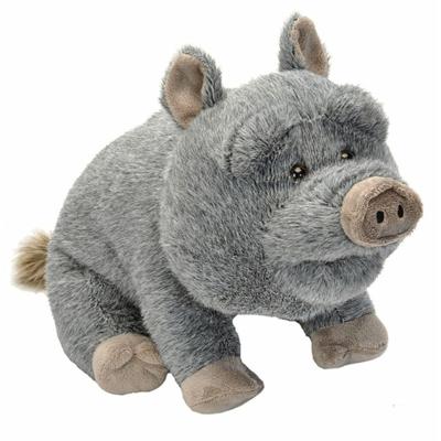 Wild Republic hangbuikzwijn knuffel - pluche - grijs - 30 cm - knuffeldieren - varken