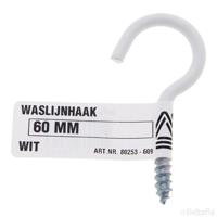 Waslijnhaak wit 60mm - Deltafix