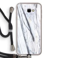 Gestreepte marmer: Samsung Galaxy J4 Plus Transparant Hoesje met koord