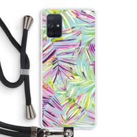 Tropical Palms Blue: Samsung Galaxy A71 Transparant Hoesje met koord
