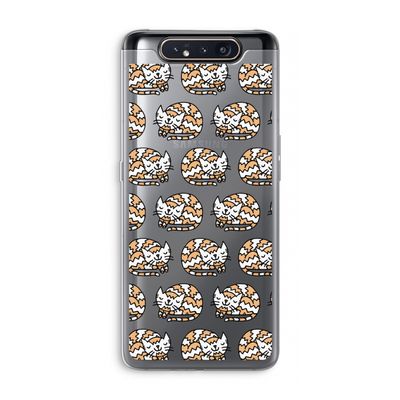 Slapende poes: Samsung Galaxy A80 Transparant Hoesje