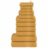 VidaXL 12-delige handdoekenset 360 g/m² 100% katoen goudkleurig
