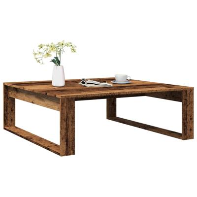 Salontafel 100x100x35 cm bewerkt hout oude houtkleurig