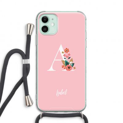 Pink Bouquet: iPhone 11 Transparant Hoesje met koord