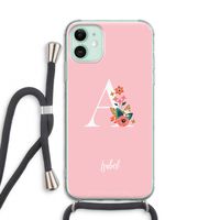 Pink Bouquet: iPhone 11 Transparant Hoesje met koord