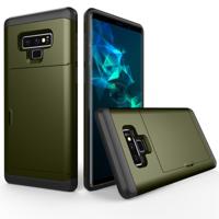 Schokbestendige ruige Armor beschermhoes voor Galaxy Note 9 met kaartslot (leger-groen)