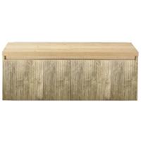 Frozen 3D Badmeubelset 120 cm - Greeplijst in Kleur - Inclusief Wastafelbovenblad French Oak