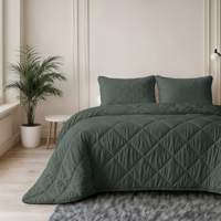 1+1 Gratis Wasbaar Lazy Dekbed Zonder Overtrek - Zonder Overtrek - Uni - Groen - Dekbed-Discounter.nl