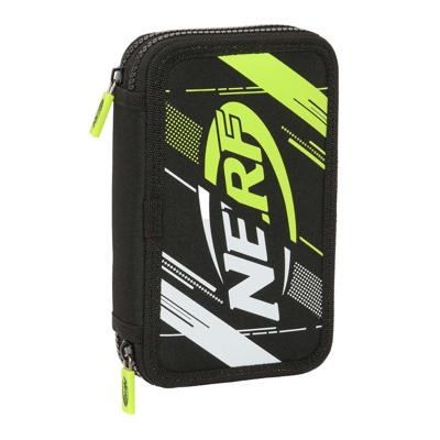 Dubbele etui Nerf Get ready Zwart 12.5 x 19.5 x 4 cm (28 Onderdelen)