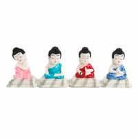 Happy Boeddha Beelden - set van 4 - ca. 7 cm