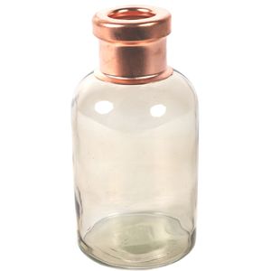 Bloemenvaas Firm Bottle - transparant beige/koper - glas - D10 x H21 cm