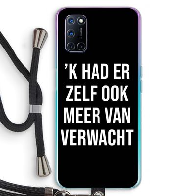 Meer verwacht - Zwart: Oppo A92 Transparant Hoesje met koord