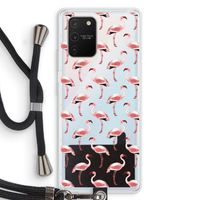 Flamingoprint groen: Samsung Galaxy S10 Lite Transparant Hoesje met koord