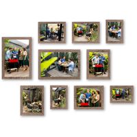 HAES DECO - Collage set 10 houten fotolijsten Paris bruin - SP001905-10