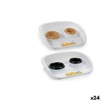 Dierenvoederbak Stefanplast Wit Bruin Zwart Plastic 34 x 11 x 46,5 cm Dubbel (24 Stuks)
