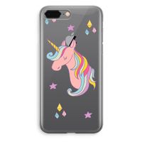 Roze eenhoorn: iPhone 8 Plus Transparant Hoesje
