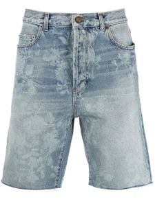 Saint Laurent short en jean à effet taches de peinture - Bleu