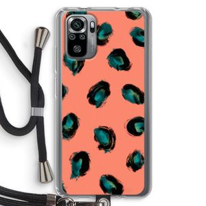 Pink Cheetah: Xiaomi Redmi Note 10S Transparant Hoesje met koord