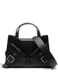 BIASIA sac cabas en cuir à logo embossé - Noir