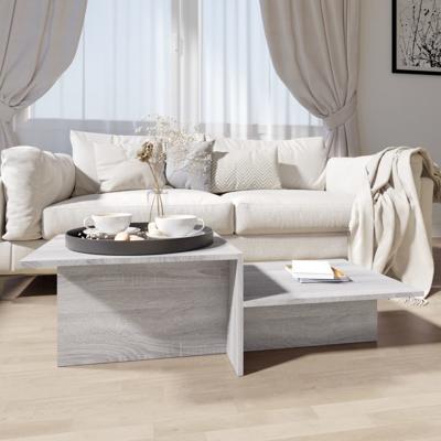 Salontafel 111,5x50x33 cm bewerkt hout grijs sonoma eikenkleur
