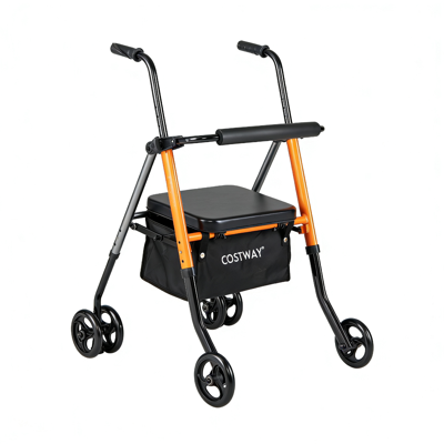 2-in-1 Lichtgewicht Opvouwbare Vierwielige Rollator Geschikt Voor Ouderen En Personen met een Handicap