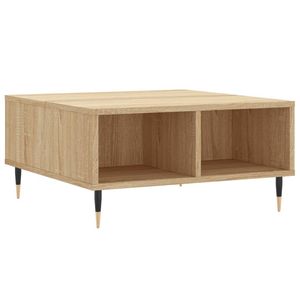 vidaXL Salontafel 60x60x30 cm bewerkt hout sonoma eikenkleurig