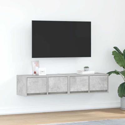 Tv-meubels 2 st 60x31x25,5 cm bewerkt hout betongrijs