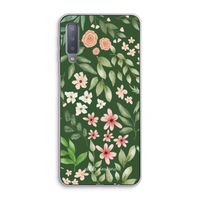 Botanical green sweet flower heaven: Samsung Galaxy A7 (2018) Transparant Hoesje