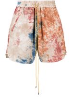 RHUDE short en lin tie-dye à lien de resserrage - Tons neutres