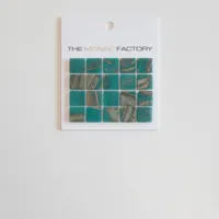 The Mosaic Factory Amsterdam Mozaiek Tegel Vierkant - Turquoise Glas Goud Serie 322x322 mm