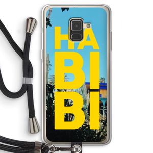 Habibi Majorelle : Samsung Galaxy A8 (2018) Transparant Hoesje met koord