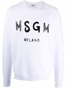 MSGM sweat à logo imprimé - Blanc