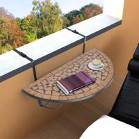 Balkontafel hangend mozaïek terracottakleurig - thumbnail