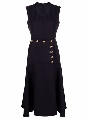 Giambattista Valli robe boutonnée à design sans manches - Bleu
