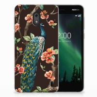 Nokia 2 | TPU Hoesje | Pauw met Bloemen