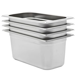 VidaXL Gastronormbakken 4 st gn 1/3 150 mm roestvrij staal