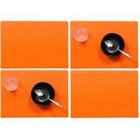 Set van 4x stuks stevige luxe Tafel placemats Plain oranje 30 x 43 cm - Placemats