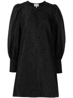 GANNI robe courte en jacquard - Noir - thumbnail