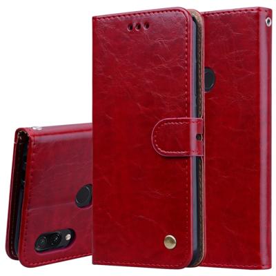 Business stijl olie Wax textuur horizontale Flip lederen case voor Xiaomi Redmi Note7 met houder & kaartsleuven & portemonnee (rood)
