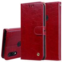 Business stijl olie Wax textuur horizontale Flip lederen case voor Xiaomi Redmi Note7 met houder & kaartsleuven & portemonnee (rood)