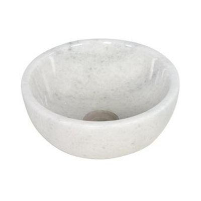 Plieger Mini Round waskom - 26x26x12cm - marmer wit washbasin 26 marble white