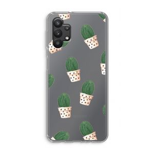 Cactusprint roze: Samsung Galaxy A32 5G Transparant Hoesje