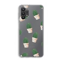 Cactusprint roze: Samsung Galaxy A32 5G Transparant Hoesje