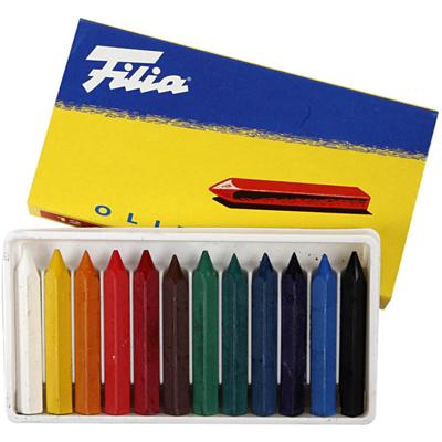 Filia oliekrijt, l: 6 cm, dikte 7x7 mm, 12 stuk/ 1 doos