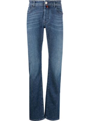 Billionaire jean droit à taille mi-haute - Bleu