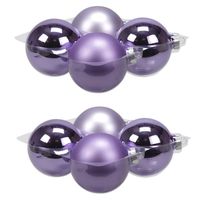 8x stuks glazen kerstballen amethyst paars 10 cm mat/glans - Kerstbal